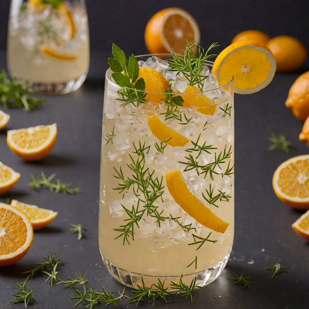 Citrus-Spiced Gin Fizz with Fresh Thyme