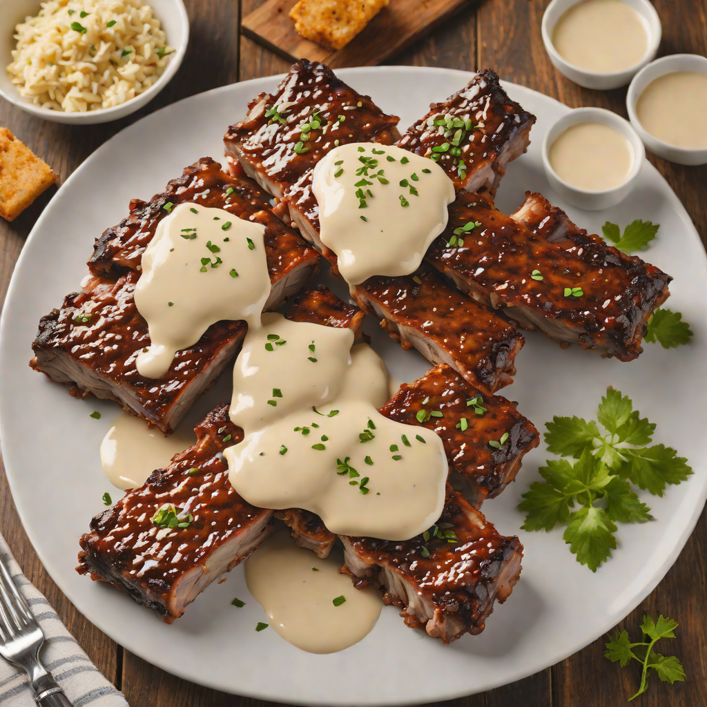 Hickory-Smoked Baby Back Ribs with Tangy Alabama White Sauce