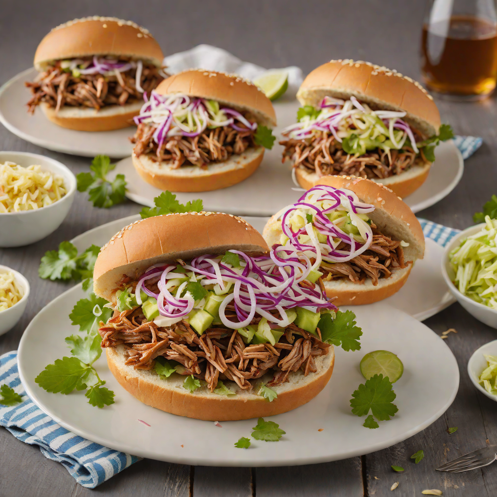 Slow-Smoked Pulled Pork Sandwiches with Tangy Vinegar Slaw