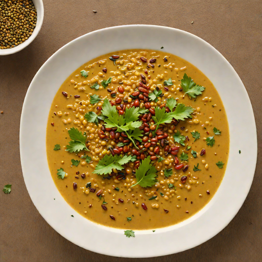 Stewed Gujarati Dal Tadka with Mustard Seeds