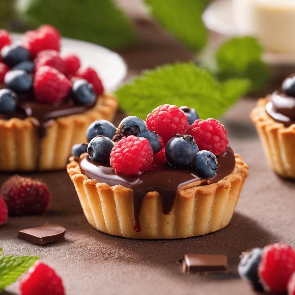 Chocolate-Dipped Raspberry Tartlets