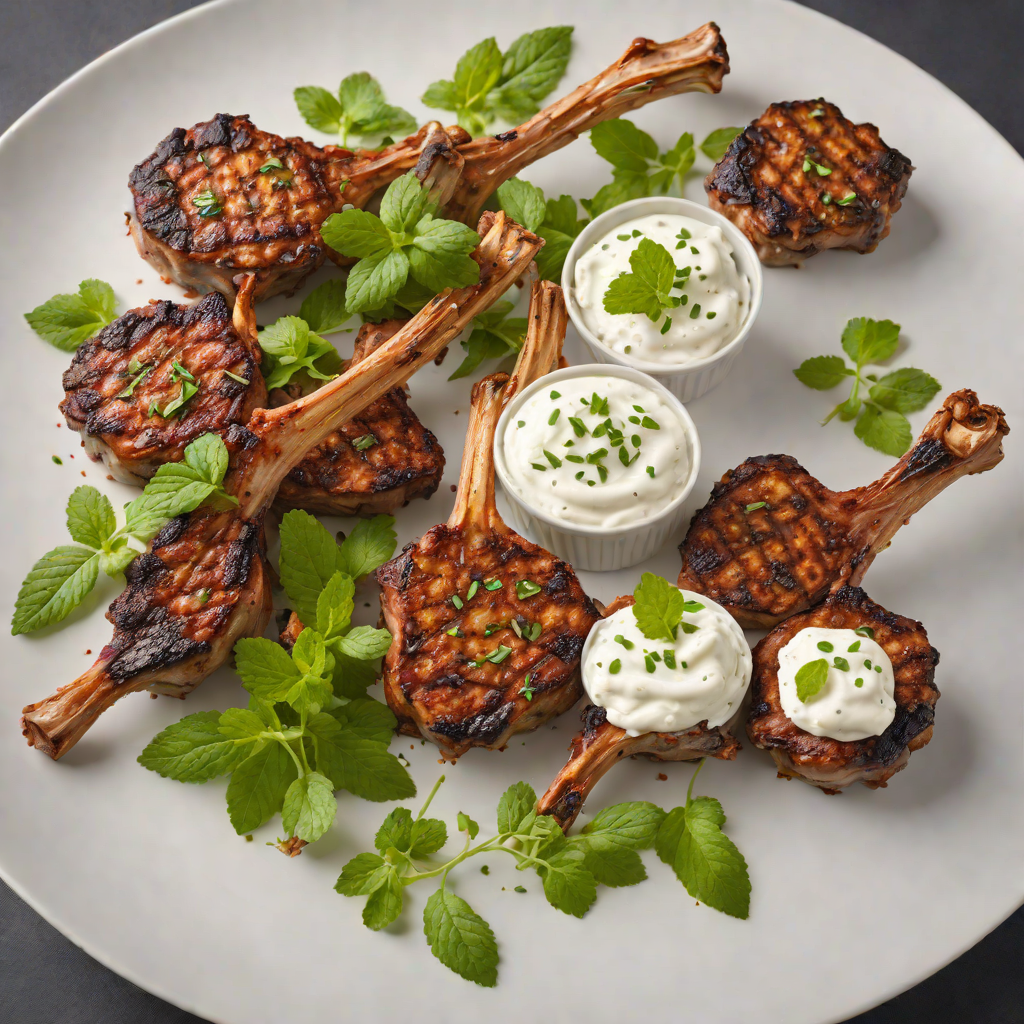 Spice-Rubbed Grilled Lamb Chops with Mint Yogurt Sauce