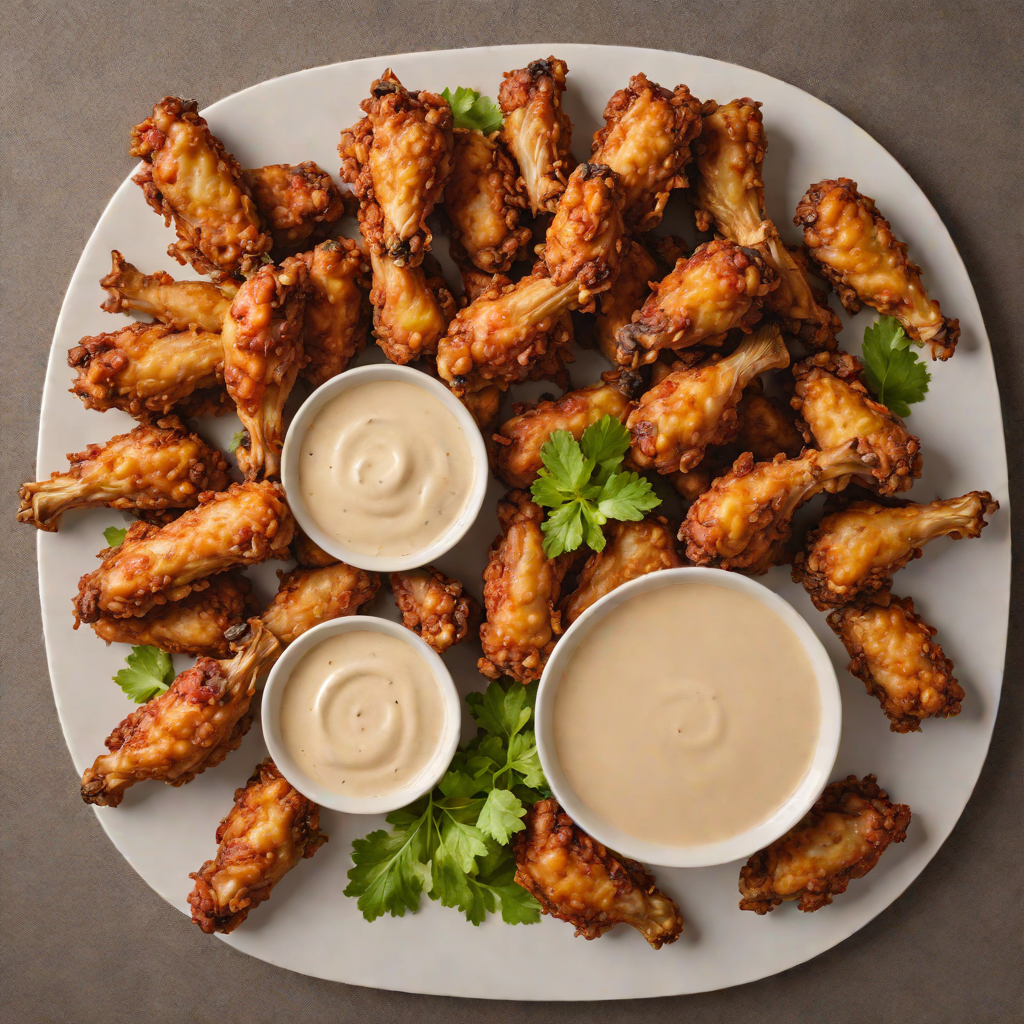 Hand-Breaded Smoked Chicken Wings with Spicy Ranch Dip