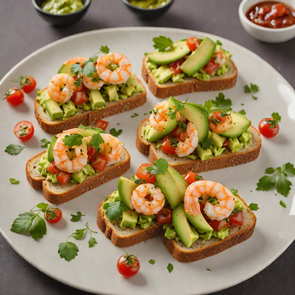 Shrimp and Avocado Toast with Bush Tomato Chutney