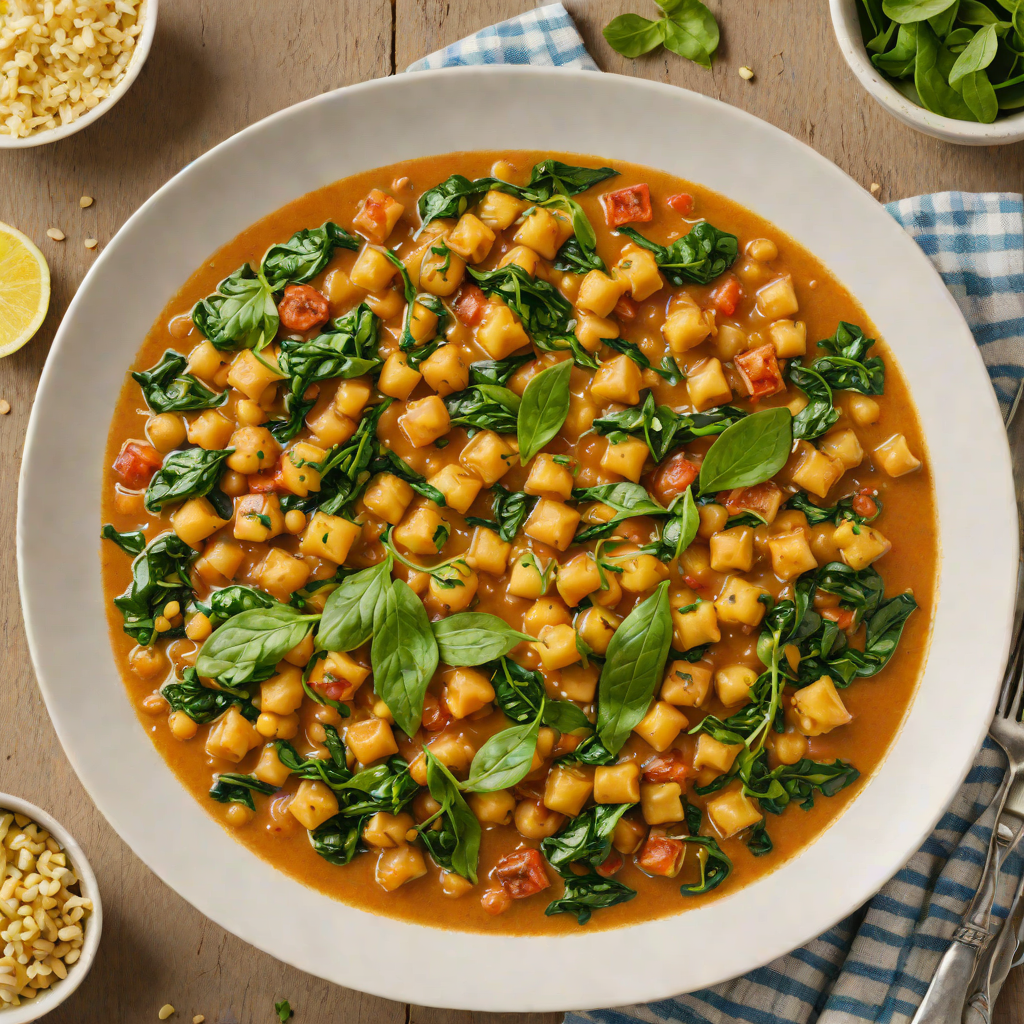 Half-and-Half Spiced Chickpea and Spinach Stew