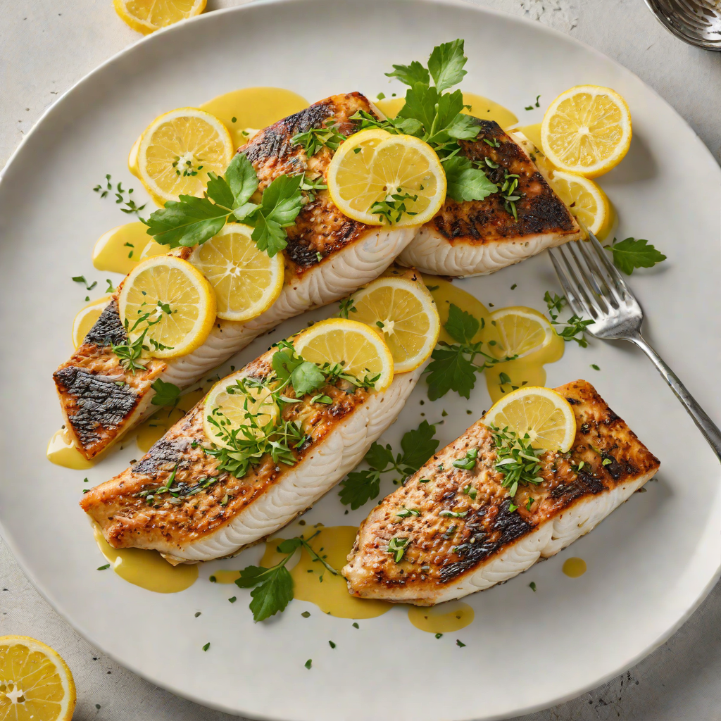 Barramundi Fillets Pan-Seared with Lemon Myrtle Butter and Finger Lime