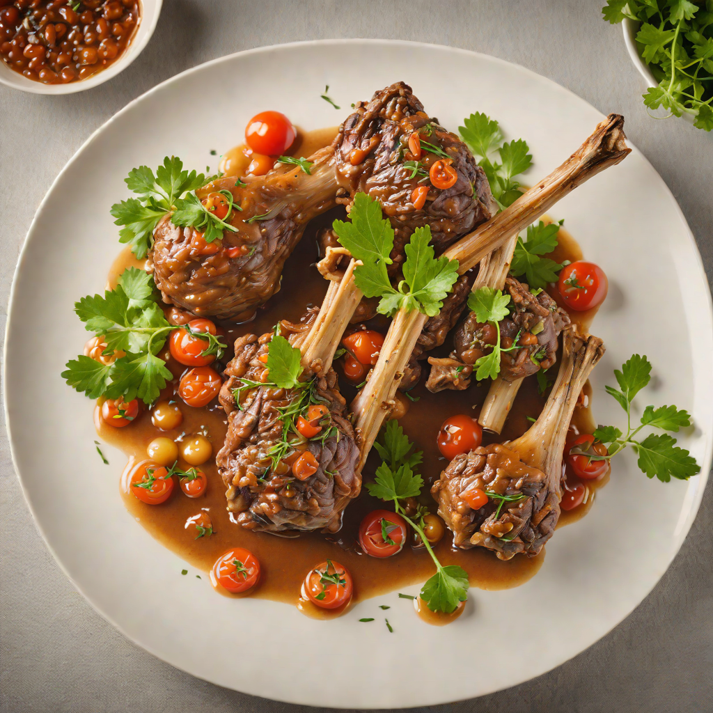 Slow-Cooked Lamb Shanks with Fingerroot and Bush Tomato