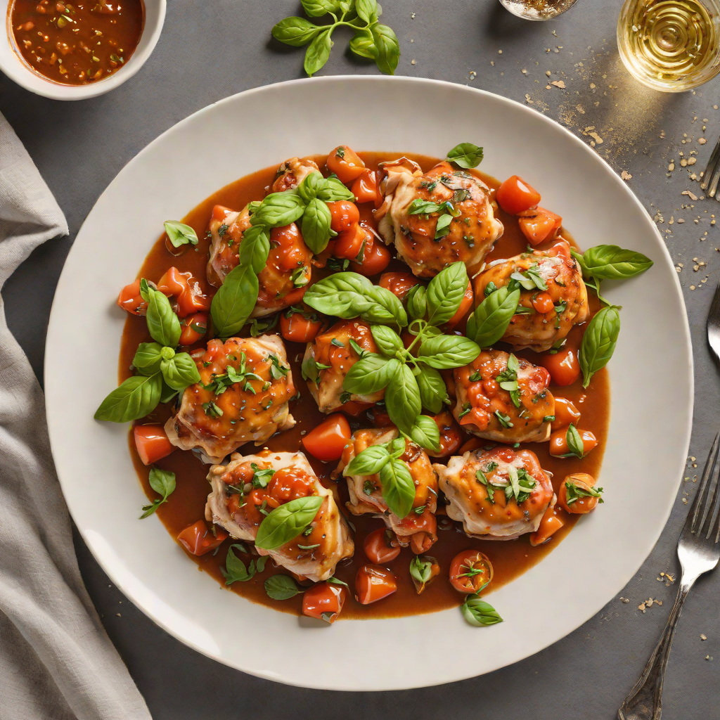 Vodka-Braised Tomato and Basil Chicken Thighs
