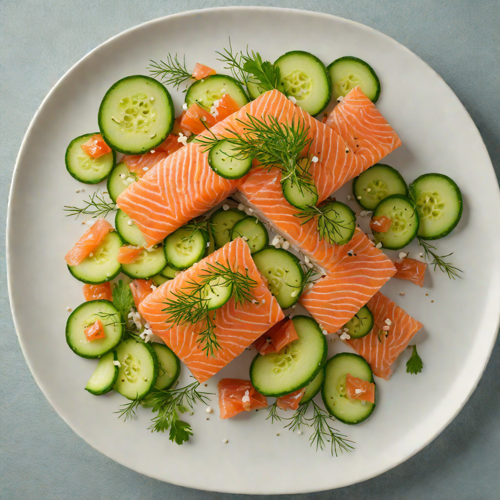 Gin-Cured Salmon with Cucumber Dill Salad