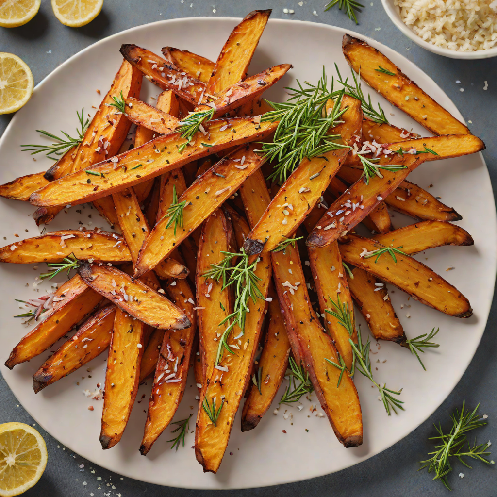Oven-Roasted Sweet Potato Wedges with Rosemary and Sea Salt