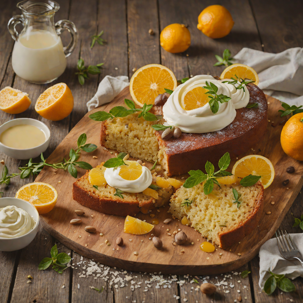 Glazed Citrus Olive Oil Cake with Whipped Honey Cream
