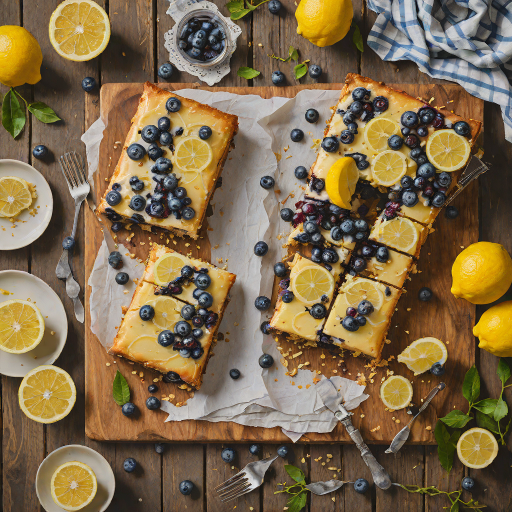 Five-Ingredient Lemon Blueberry Sheet Cake