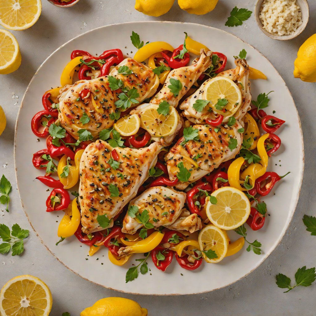 Stovetop Lemon-Garlic Chicken with Roasted Bell Peppers