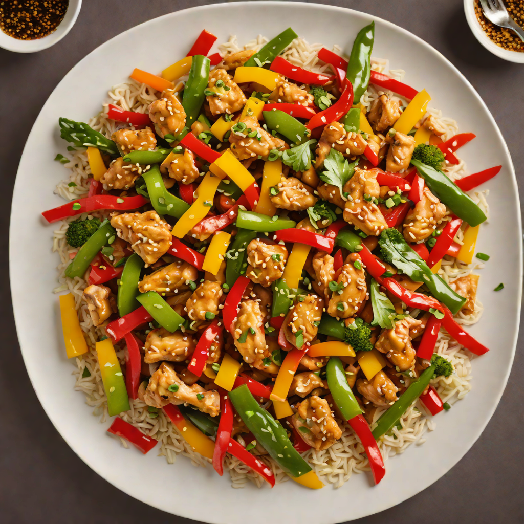 Sautéed Chicken and Bell Pepper Stir Fry with Garlic Soy Sauce