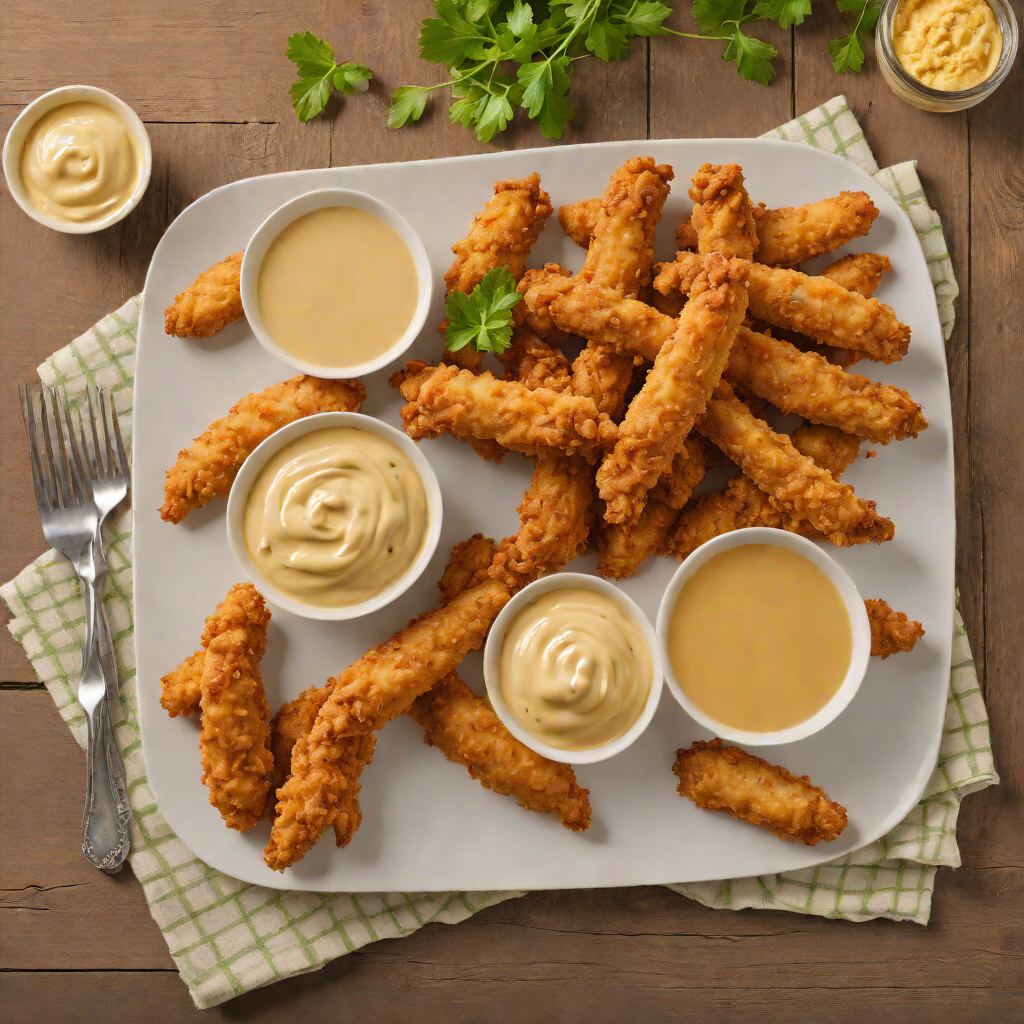 Oven-Baked Chicken Tenders with Mild Honey Mustard Dip