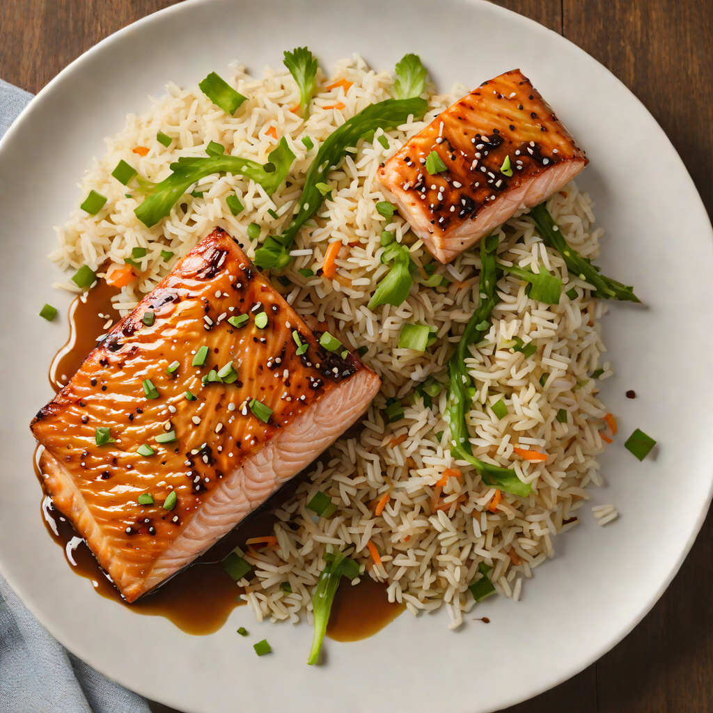 Grilled Miso-Glazed Salmon with Sesame-Ginger Rice
