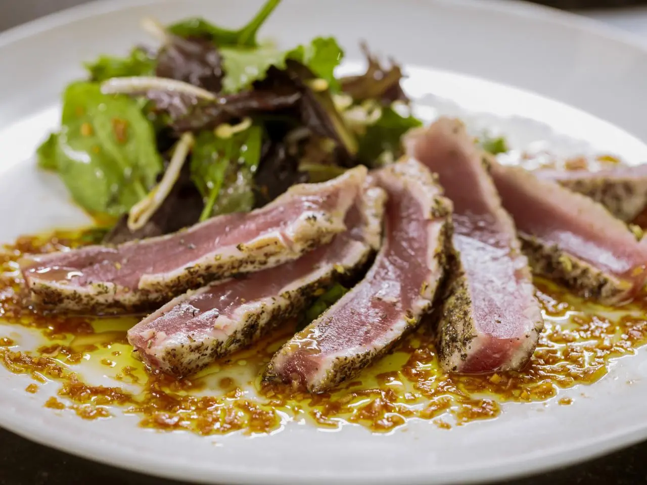 Seared Tuna with Ginger-Soy Vinaigrette