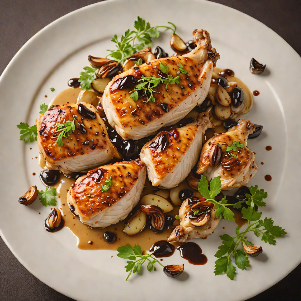Pan-Seared Chicken with Aged Balsamic and Roasted Garlic