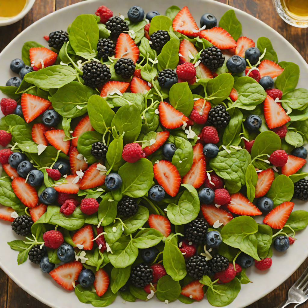 Minnesota Summer Berry and Spinach Salad with Maple Vinaigrette