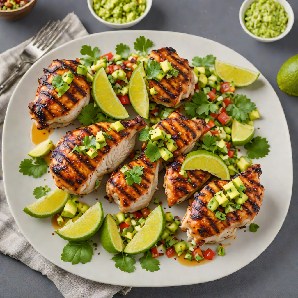 Honey-Lime Grilled Chicken Thighs with Avocado Salsa