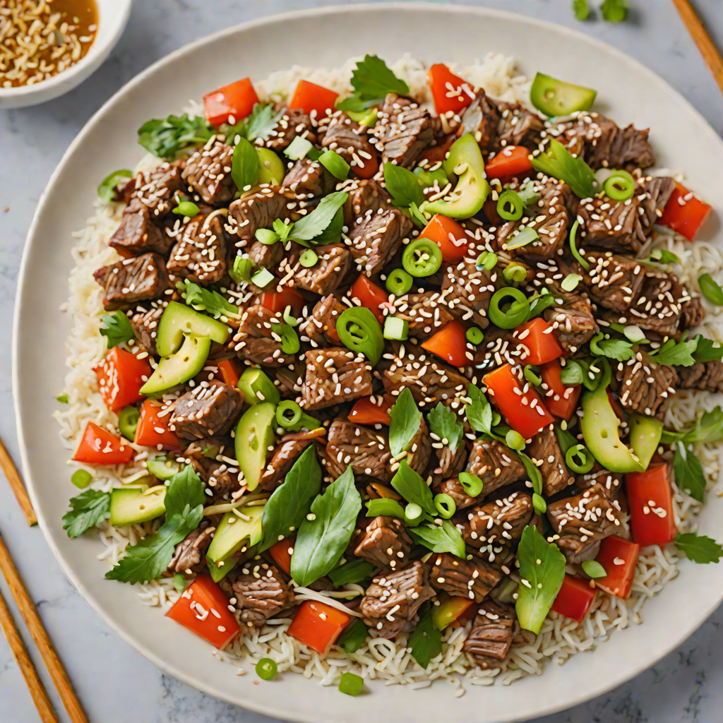 Keto Korean Beef Stir Fry with Sesame and Scallions