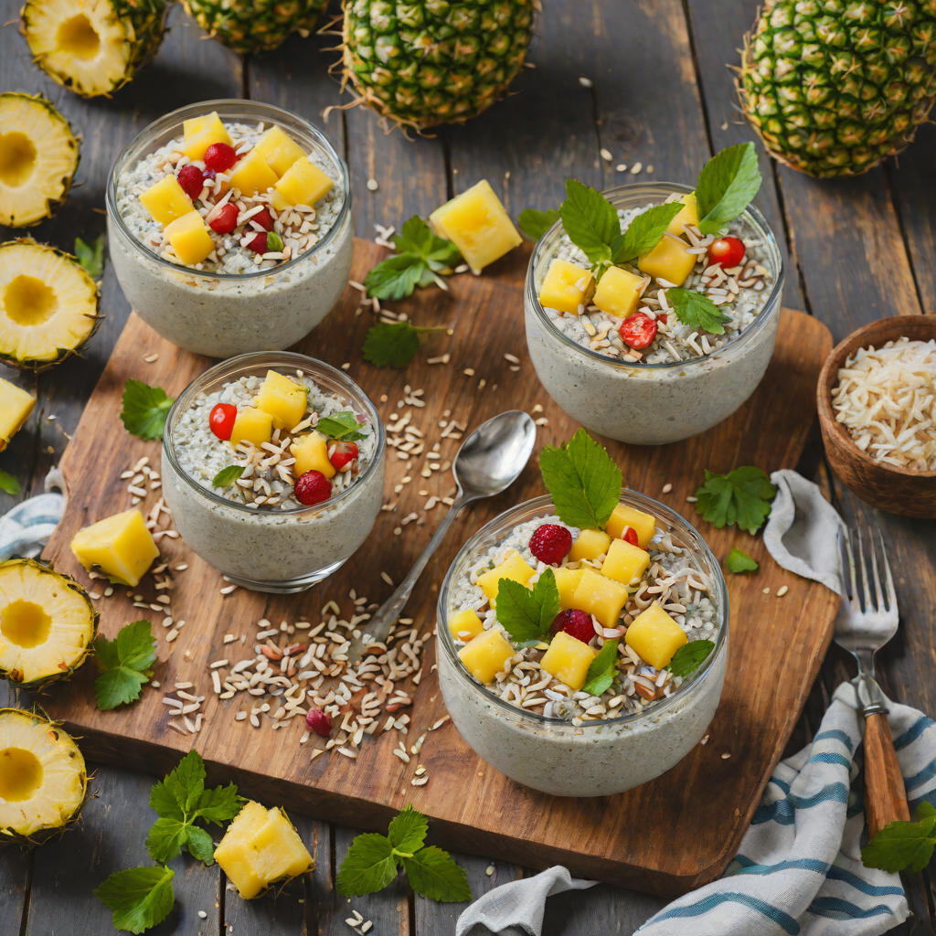 No-Bake Tropical Chia Pudding with Pineapple and Coconut
