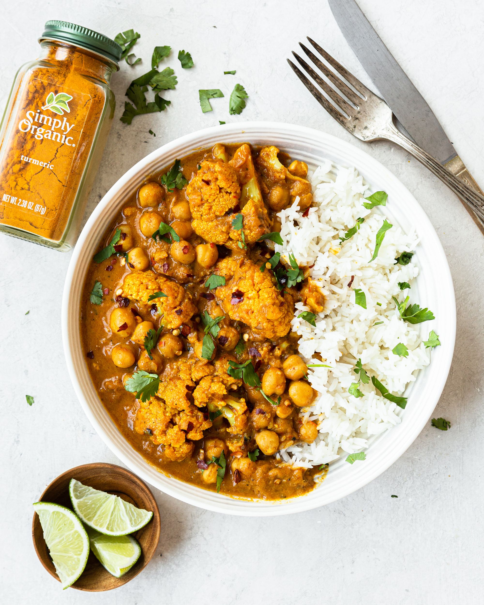 Golden Turmeric Cauliflower & Chickpea Curry