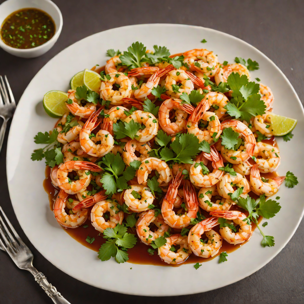 Sautéed Shrimp with Chili Lime Glaze and Fresh Cilantro