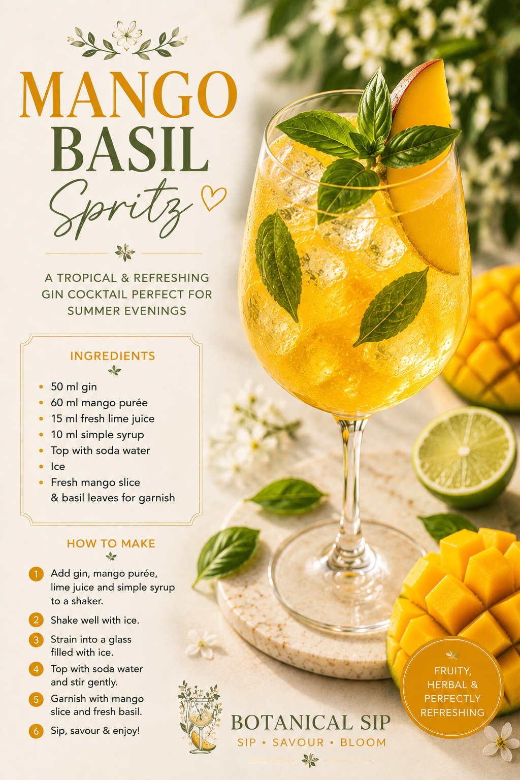Mango Basil Rum Cooler