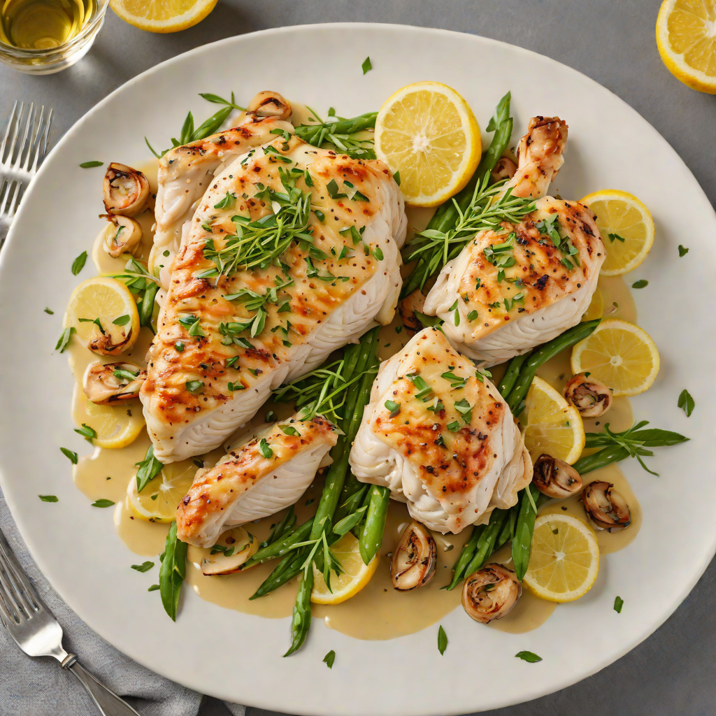 Pan-Seared Lemon Tarragon Chicken with White Wine Sauce