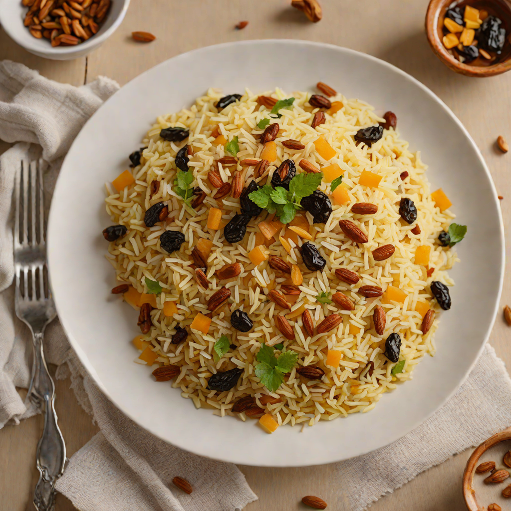 Saffron-Infused Rice with Toasted Almonds and Raisins