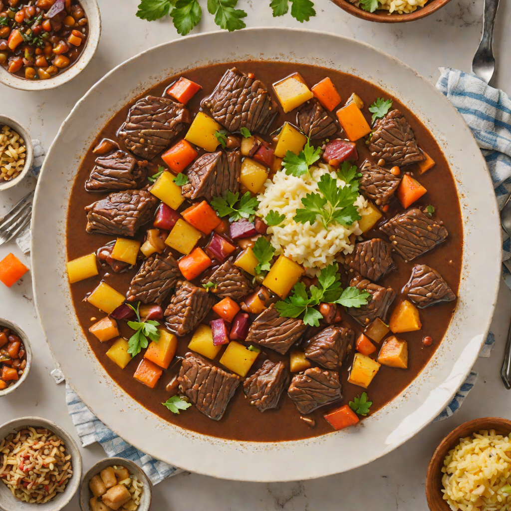 Dark Rum-Spiced Caribbean Beef Stew with Root Vegetables