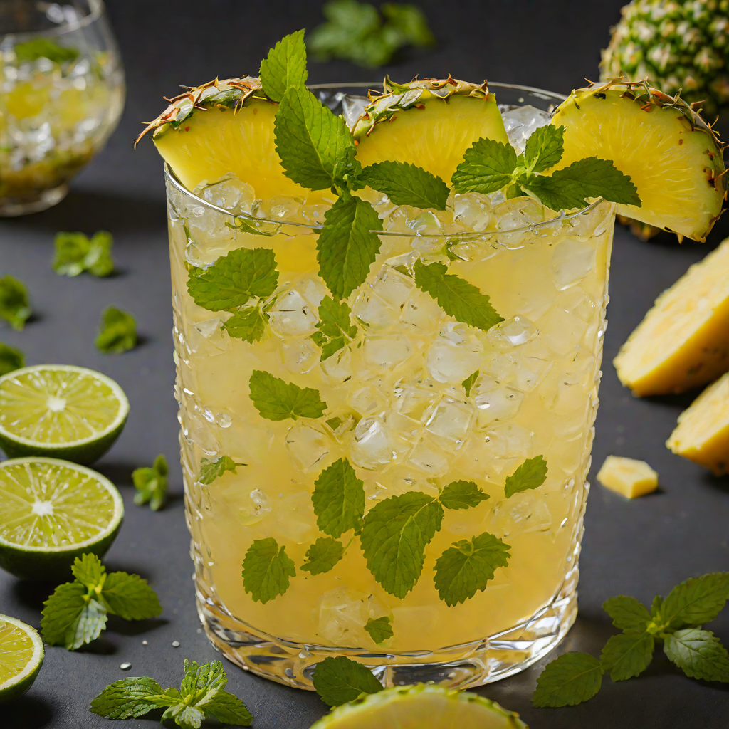 Rum Muddled Pineapple Mojito with Fresh Mint