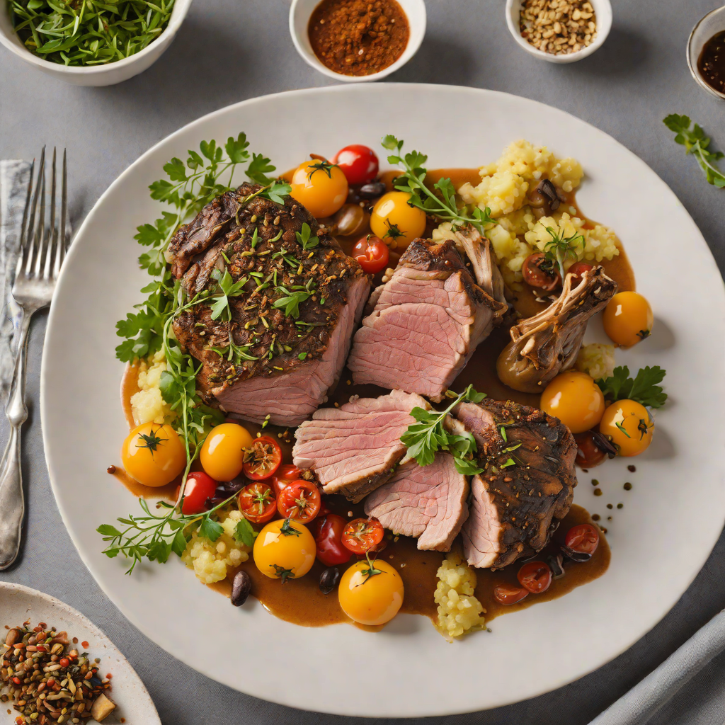 Slow-Roasted Lamb Shoulder with Bush Tomato and Wattleseed Rub