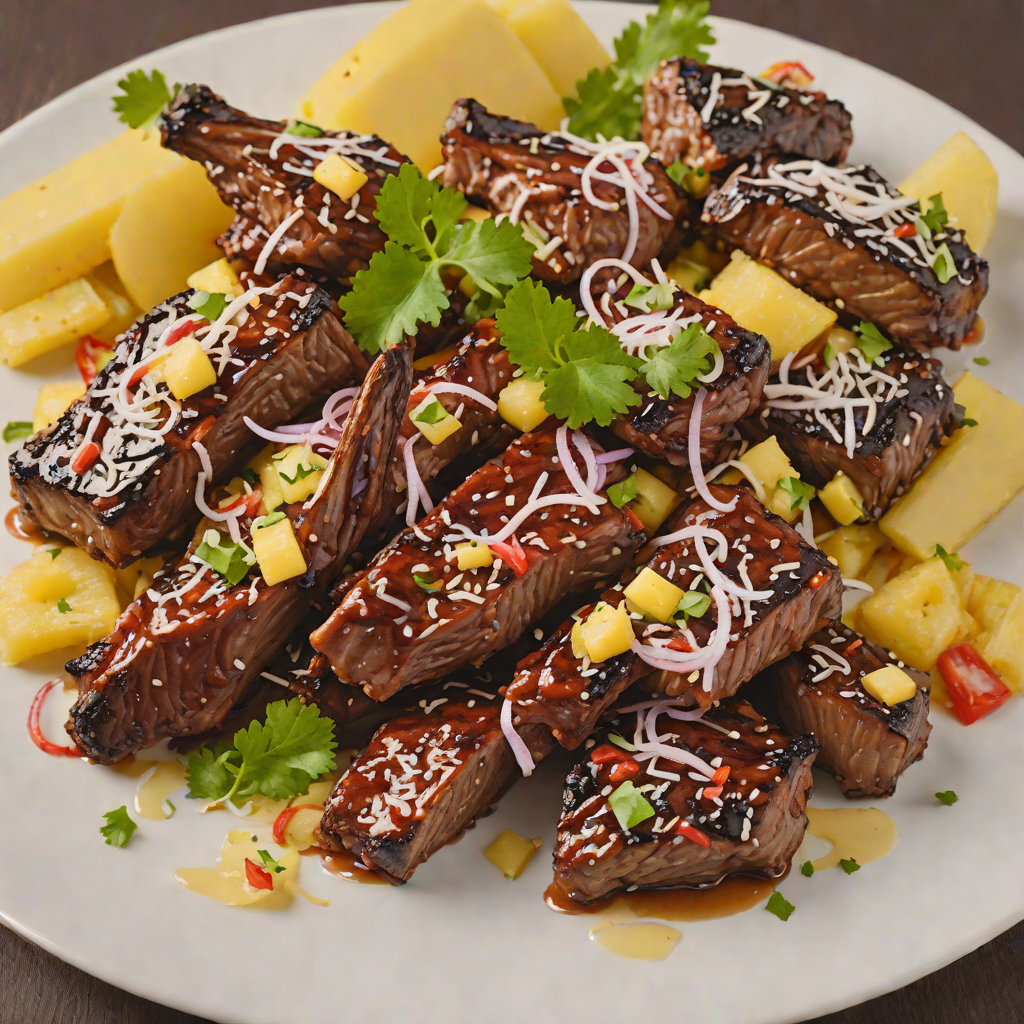 Slow-Smoked Rib Tips with Pineapple Coleslaw