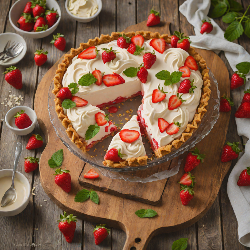 No-Bake Strawberry Jell-O Cream Pie