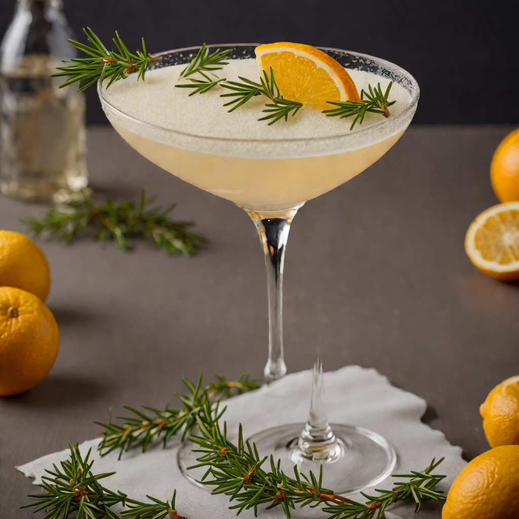 Citrus-Spiced Gin Martini with Rosemary Foam