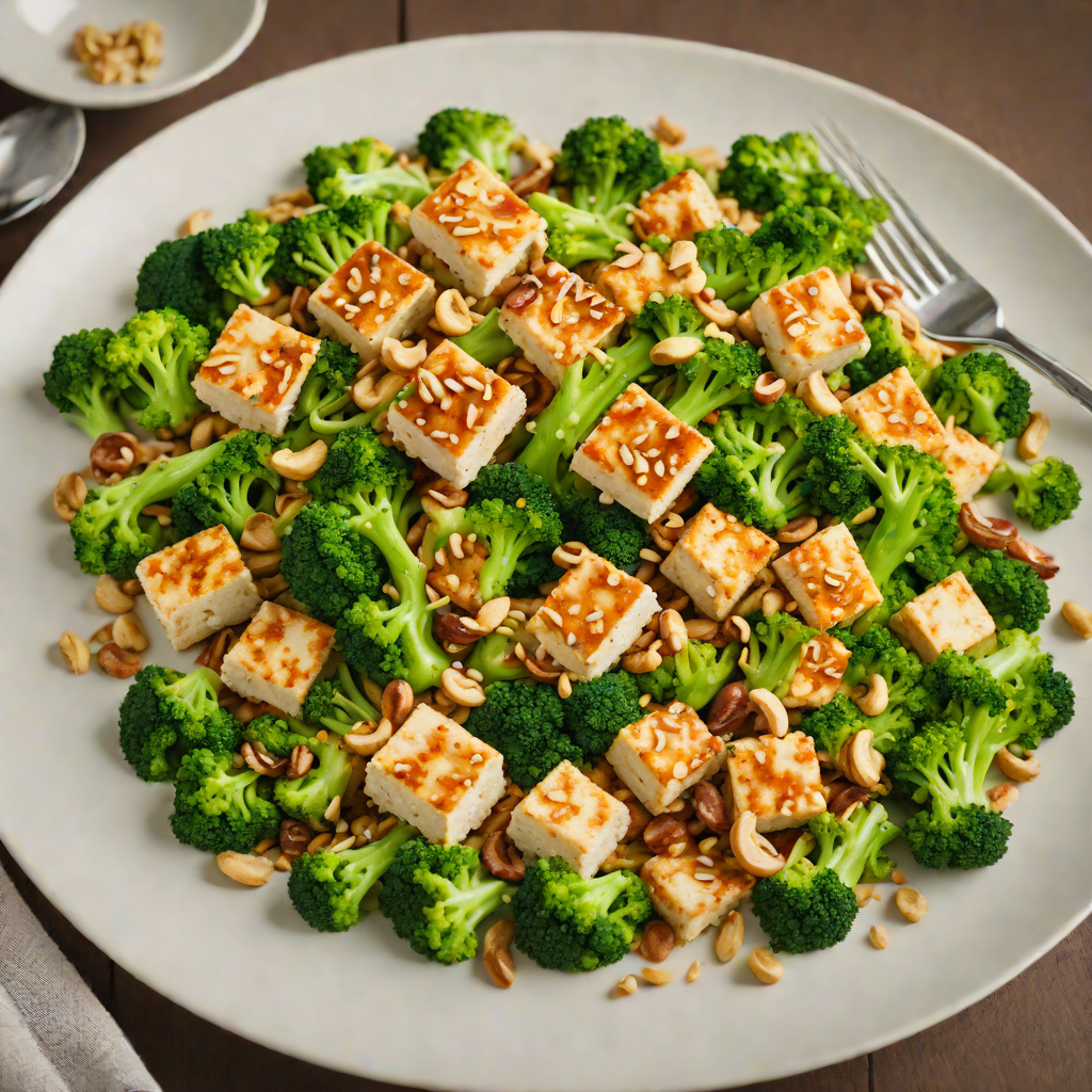Pan-Fried Tofu Stir-Fry with Broccoli and Cashews