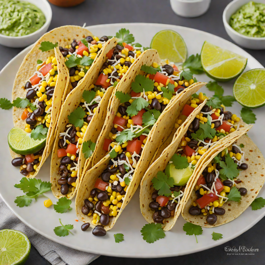 Popular-Inspired Black Bean and Corn Tacos with Cilantro Lime Sauce