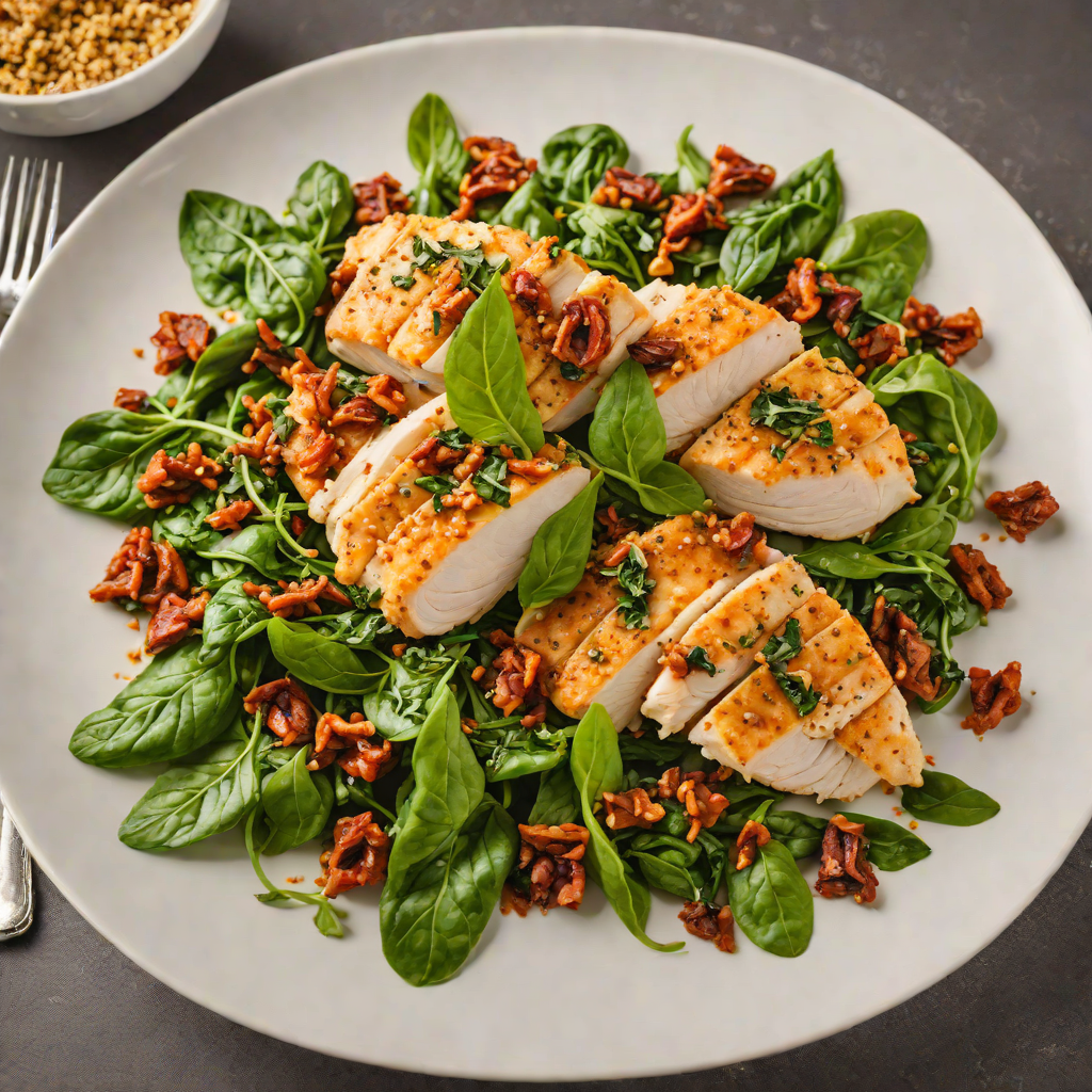 Pan-Seared Chicken with Sun-Dried Tomato Pesto and Spinach