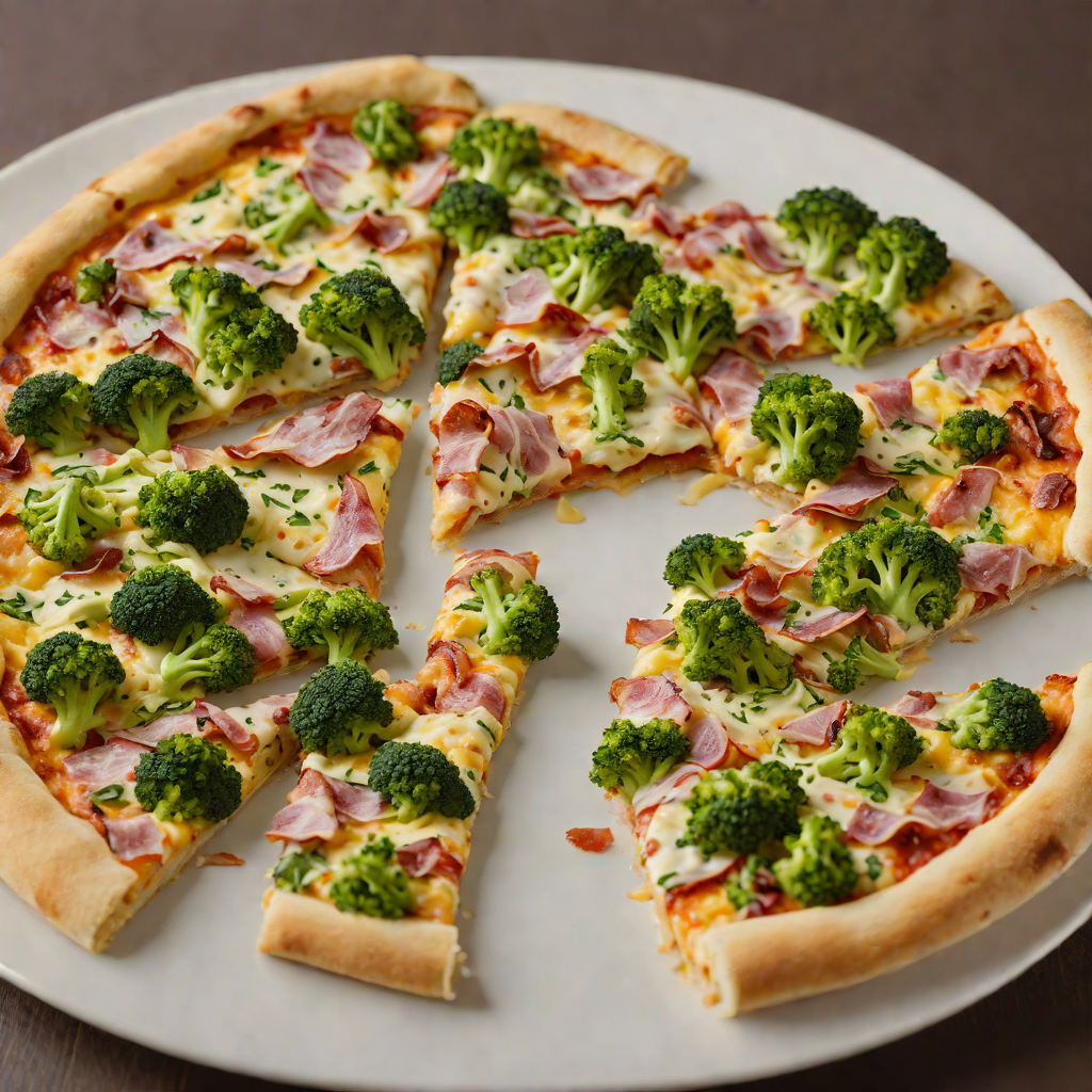 Half-and-Half Bacon and Plain Pizza with Broccoli Bites