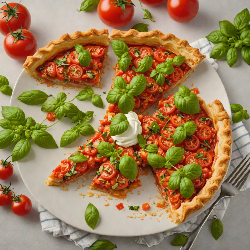 Salvatore’s Style Tomato Pie with Fresh Basil