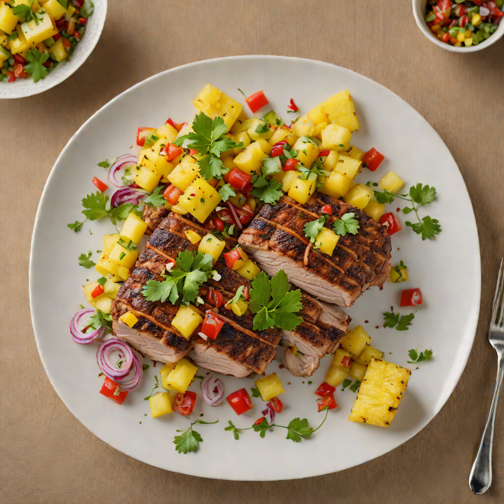 Low-Heat Spiced Caribbean Pork Shoulder with Pineapple Salsa