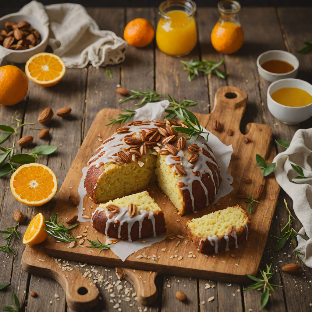 Orange-Scented Olive Oil Cake with Almond Glaze
