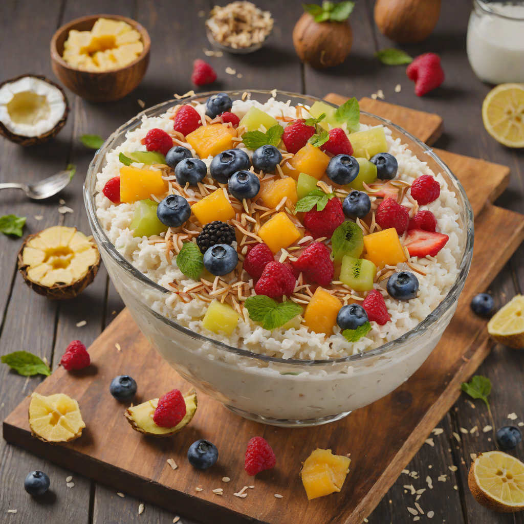Sweetened Coconut and Fruit Halo-Halo