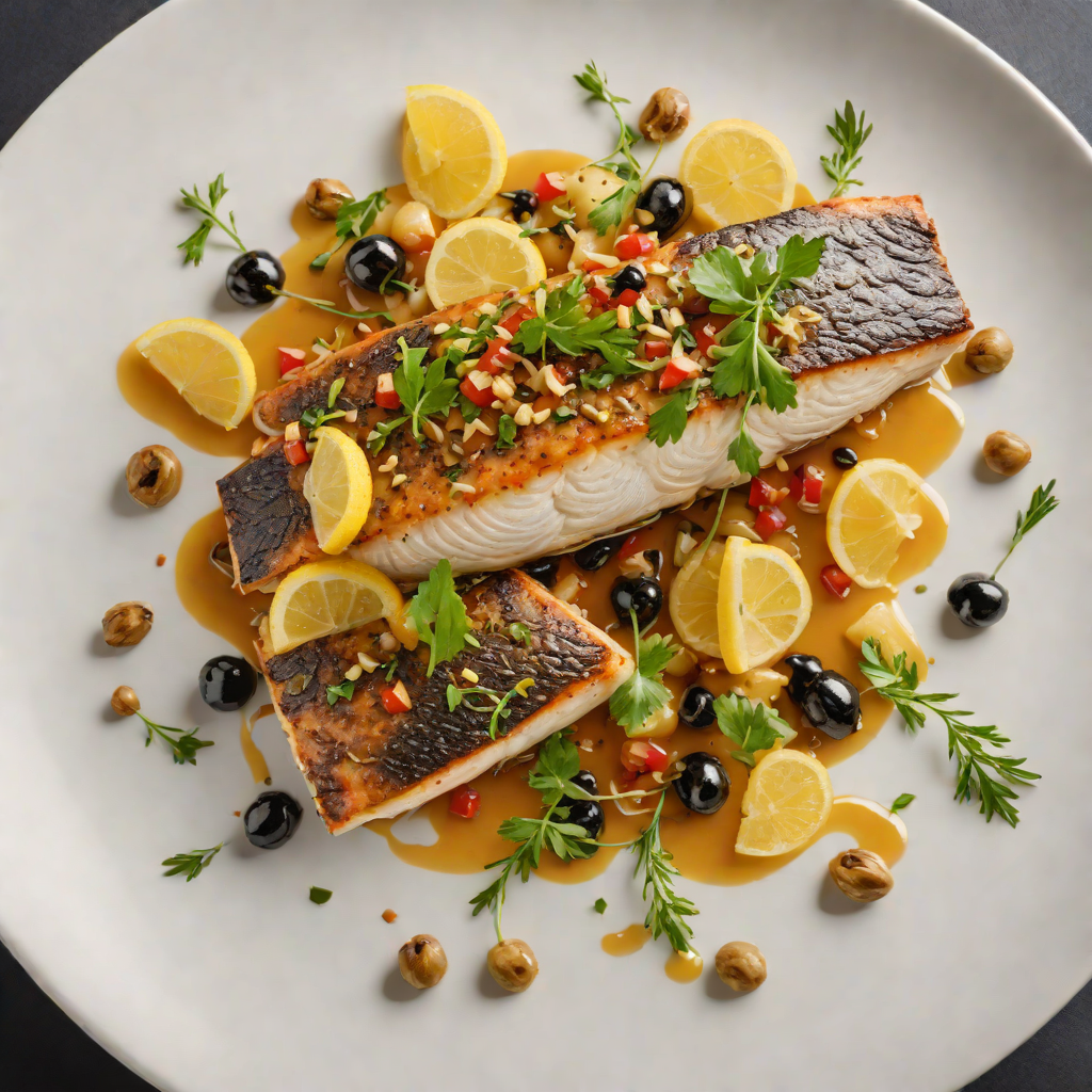 Pan-Roasted Mediterranean Sea Bass with Gardon Lemon Confit