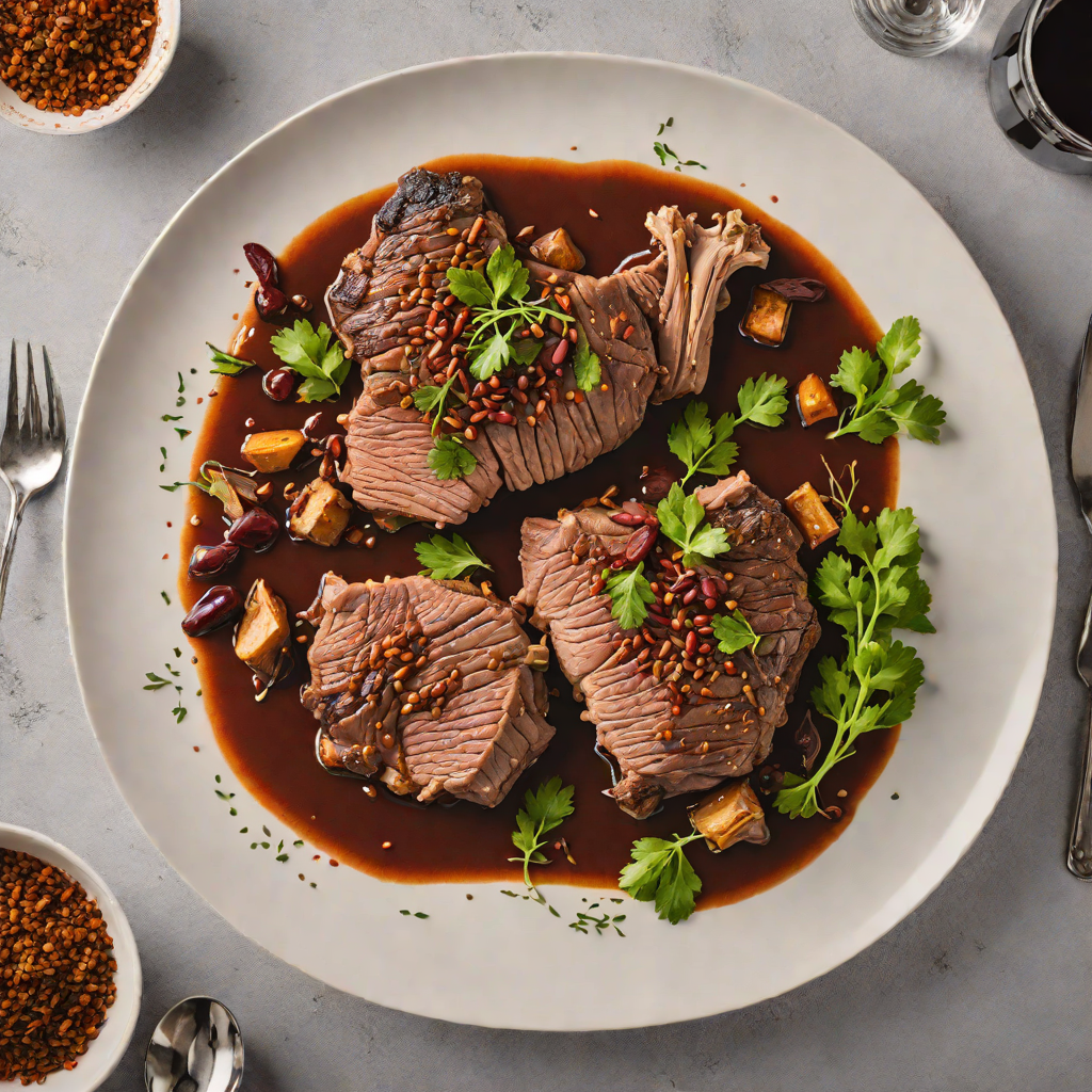 Slow-Cooked Lamb Shoulder with Gard Spices and Red Wine