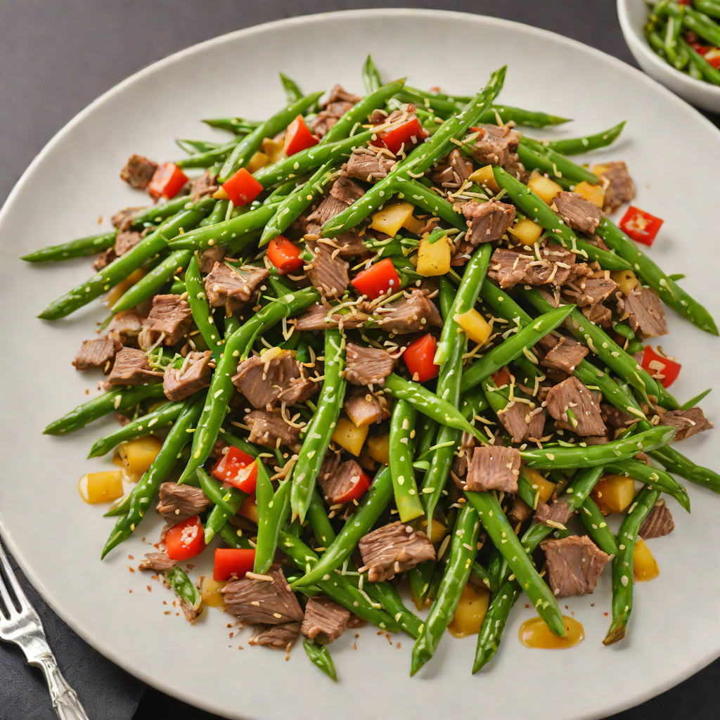 Kangaroo Stir-Fry with Finger Lime and Green Beans