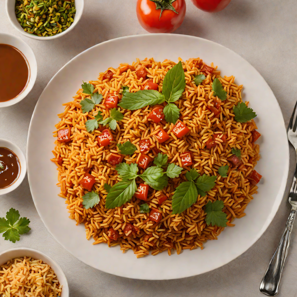 Comforting Nigerian Jollof Rice with Spiced Tomato Base