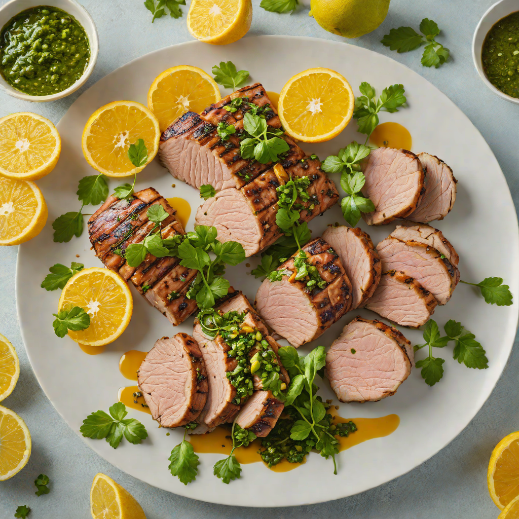 Grilled Citrus-Marinated Pork Tenderloin with Summer Herb Chimichurri